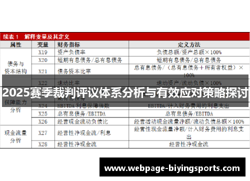 2025赛季裁判评议体系分析与有效应对策略探讨