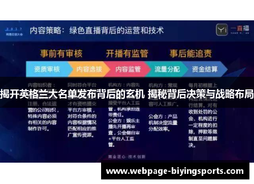 揭开英格兰大名单发布背后的玄机 揭秘背后决策与战略布局